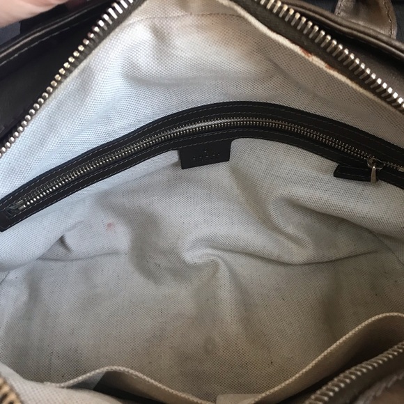 GUCCI Beige Metallic GG Canvas Heart-Bit Top Handle Bag - Picture 5 of 16